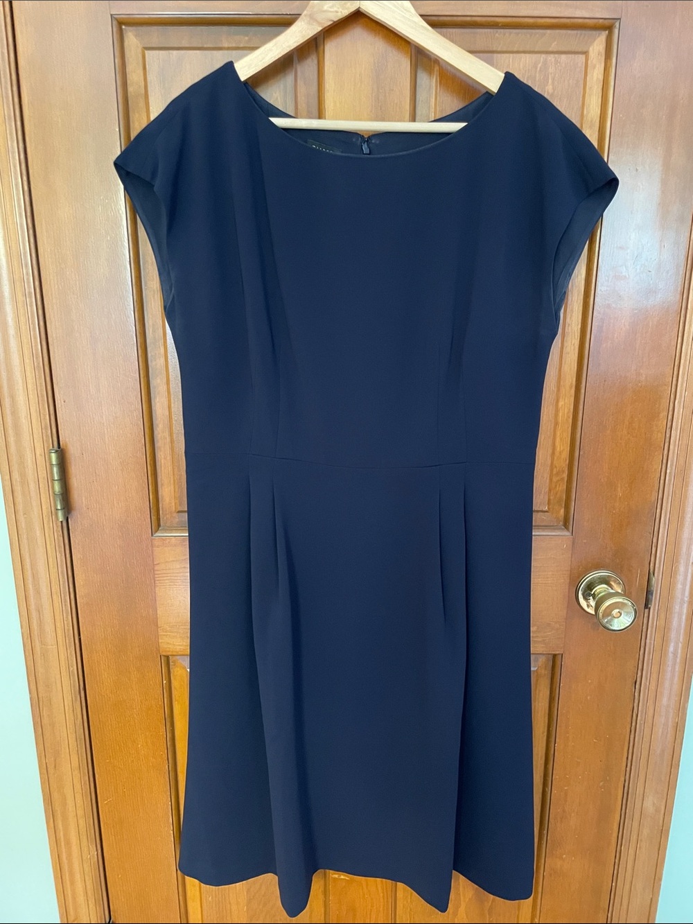 Talbots Navy Cap-Sleeve Midi Dress